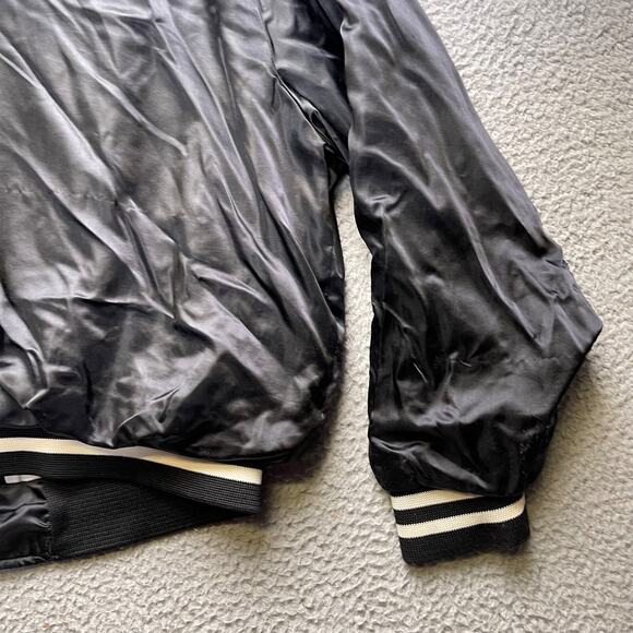 Los Angeles Angels Varsity Jacket Mens XL Black Button Front Hilton - Picture 16 of 16
